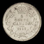 Canada, Georges V, 5 cents : 1911