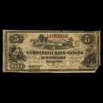 Canada, Commercial Bank of Canada, 5 dollars : 2 janvier 1857