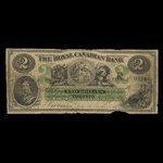 Canada, Royal Canadian Bank, 2 dollars : 4 juillet 1865