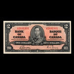 Canada, Banque du Canada, 2 dollars : 2 janvier 1937