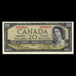 Canada, Banque du Canada, 20 dollars : 1954