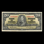 Canada, Banque du Canada, 20 dollars : 2 janvier 1937