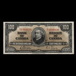 Canada, Banque du Canada, 100 dollars : 2 janvier 1937