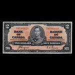 Canada, Banque du Canada, 2 dollars : 2 janvier 1937