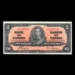 Canada, Banque du Canada, 2 dollars : 2 janvier 1937