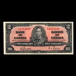 Canada, Banque du Canada, 2 dollars : 2 janvier 1937