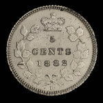 Canada, Victoria, 5 cents : 1882