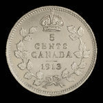 Canada, Georges V, 5 cents : 1913