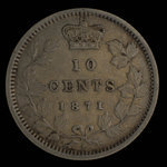 Canada, Victoria, 10 cents : 1871