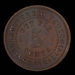 Canada, Gesangverein Teutonia, 5 cents : 1888