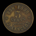 Canada, J. Lanctot, 5 cents : 1893