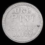 Canada, Agincourt Dairy, 1 chopine de lait : 1895