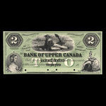 Canada, Bank of Upper Canada (York), 2 dollars : 1861