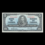 Canada, Banque du Canada, 5 dollars : 2 janvier 1937