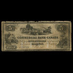 Canada, Commercial Bank of Canada, 5 dollars : 2 janvier 1857