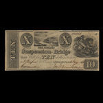 Canada, Niagara Suspension Bridge Bank, 10 dollars : 4 janvier 1841