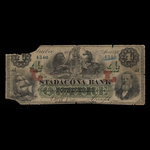 Canada, Stadacona Bank, 4 dollars : 2 avril 1874