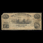 Canada, Summerside Bank of Prince Edward Island, 8 dollars : 22 janvier 1866