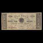 Canada, W. & J. Bell, 7 1/2 pence : 15 novembre 1839