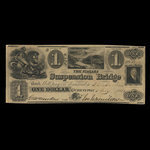 Canada, Niagara Suspension Bridge Bank, 1 dollar : 1 juillet 1841