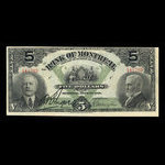 Canada, Banque de Montréal, 5 dollars : 3 septembre 1912