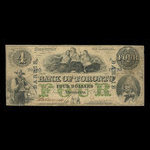 Canada, Bank of Toronto (The), 4 dollars : 2 juillet 1859