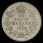 Canada, Georges V, 10 cents : 1933