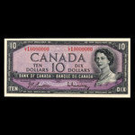 Canada, Banque du Canada, 10 dollars : 1954