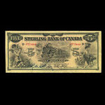 Canada, Sterling Bank of Canada, 5 dollars : 1 janvier 1914