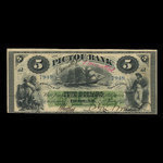 Canada, Pictou Bank, 5 dollars : 2 janvier 1874