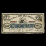 Canada, Commercial Bank of Newfoundland, 4 dollars : 1 janvier 1867