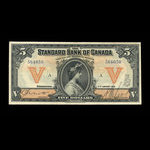 Canada, Standard Bank of Canada, 5 dollars : 2 janvier 1919