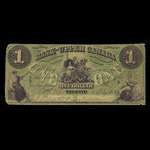 Canada, Bank of Upper Canada (York), 1 dollar : 1 juillet 1859