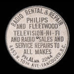 Canada, Radio Rental & Repair, aucune dénomination : 1958