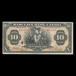 Canada, Barclays Bank, 10 dollars : 3 septembre 1929