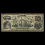 Canada, Ontario Bank, 5 dollars : 3 juillet 1882