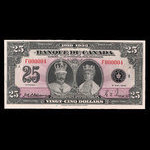 Canada, Banque du Canada, 25 dollars : 6 mai 1935