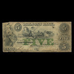 Canada, Molsons Bank, 5 piastres : 1 octobre 1855