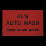 Canada, Al's Auto Wash, aucune dénomination : 1977