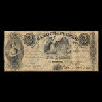 Canada, Banque du Peuple (People's Bank), 2 dollars : 1 octobre 1839