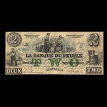 Canada, Banque du Peuple (People's Bank), 2 dollars : 2 mai 1870