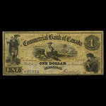 Canada, Commercial Bank of Canada, 1 dollar : 2 janvier 1857