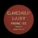 Canada, Claresholm Dairy, 1 pinte de lait : 1969