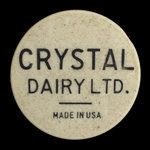 Canada, Crystal Dairy Ltd., 1 pinte de lait homogénéisé :