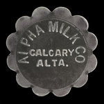 Canada, Alpha Milk Co., 1 chopine de lait standard :