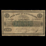 Canada, Union Bank of Newfoundland, 1 livre(anglaise) : 1 mars 1855