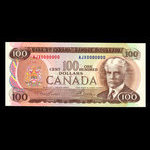 Canada, Banque du Canada, 100 dollars : 1975