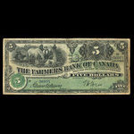 Canada, Farmers Bank of Canada, 5 dollars : 1 septembre 1908