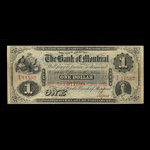 Canada, Banque de Montréal, 1 dollar : 1 août 1856