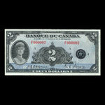 Canada, Banque du Canada, 2 dollars : 1935